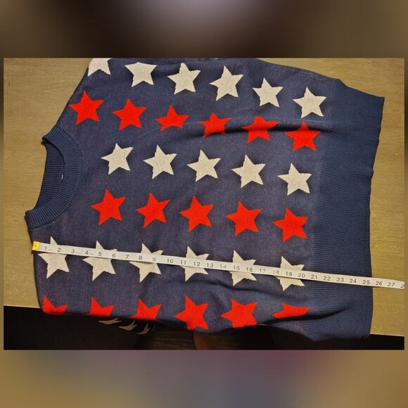 BEACH RIOT Callie Sweater & Balboa Shorts Americana Stars Set Size XL Blue - Picture 7 of 16